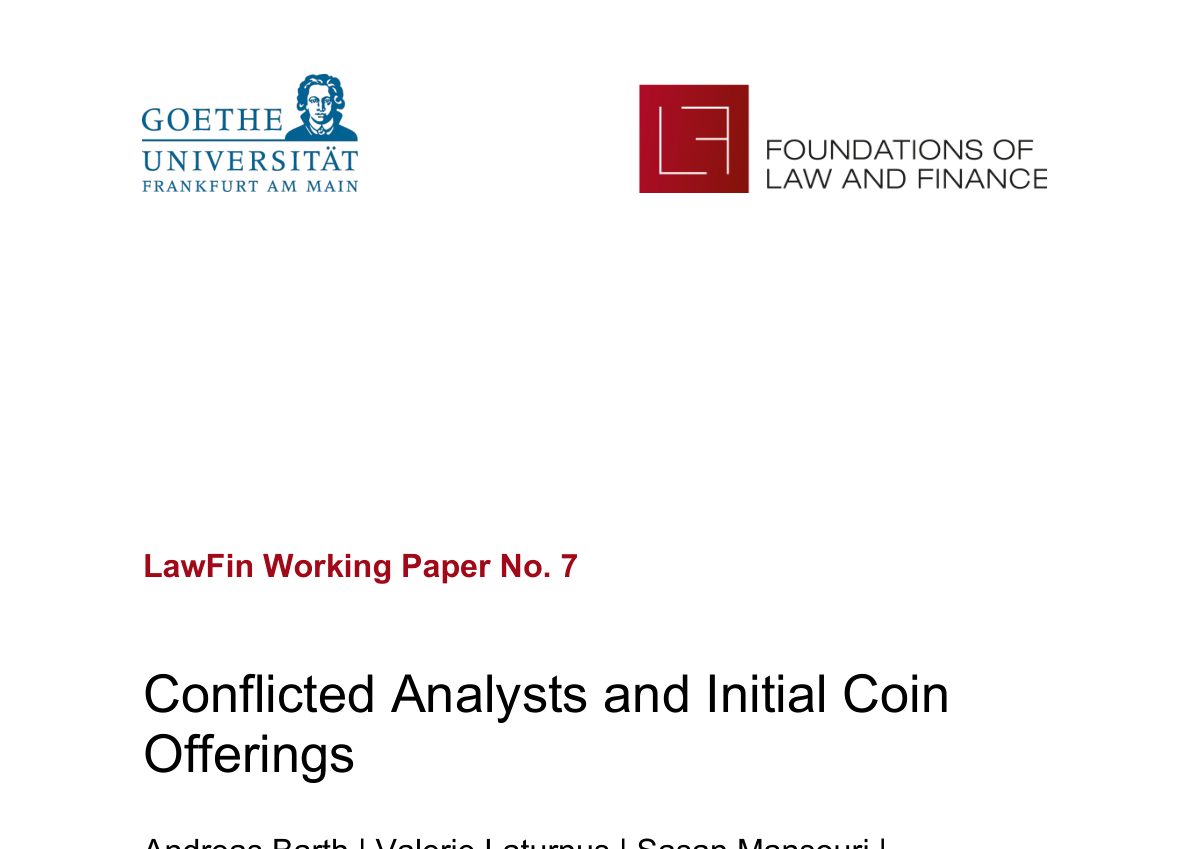 Titelseite des Papers „Conflicted Analysts and Initial Coin Offerings“